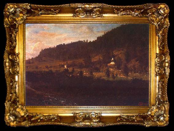 framed  Wojciech Gerson Mountain-foot scenery., ta009-2